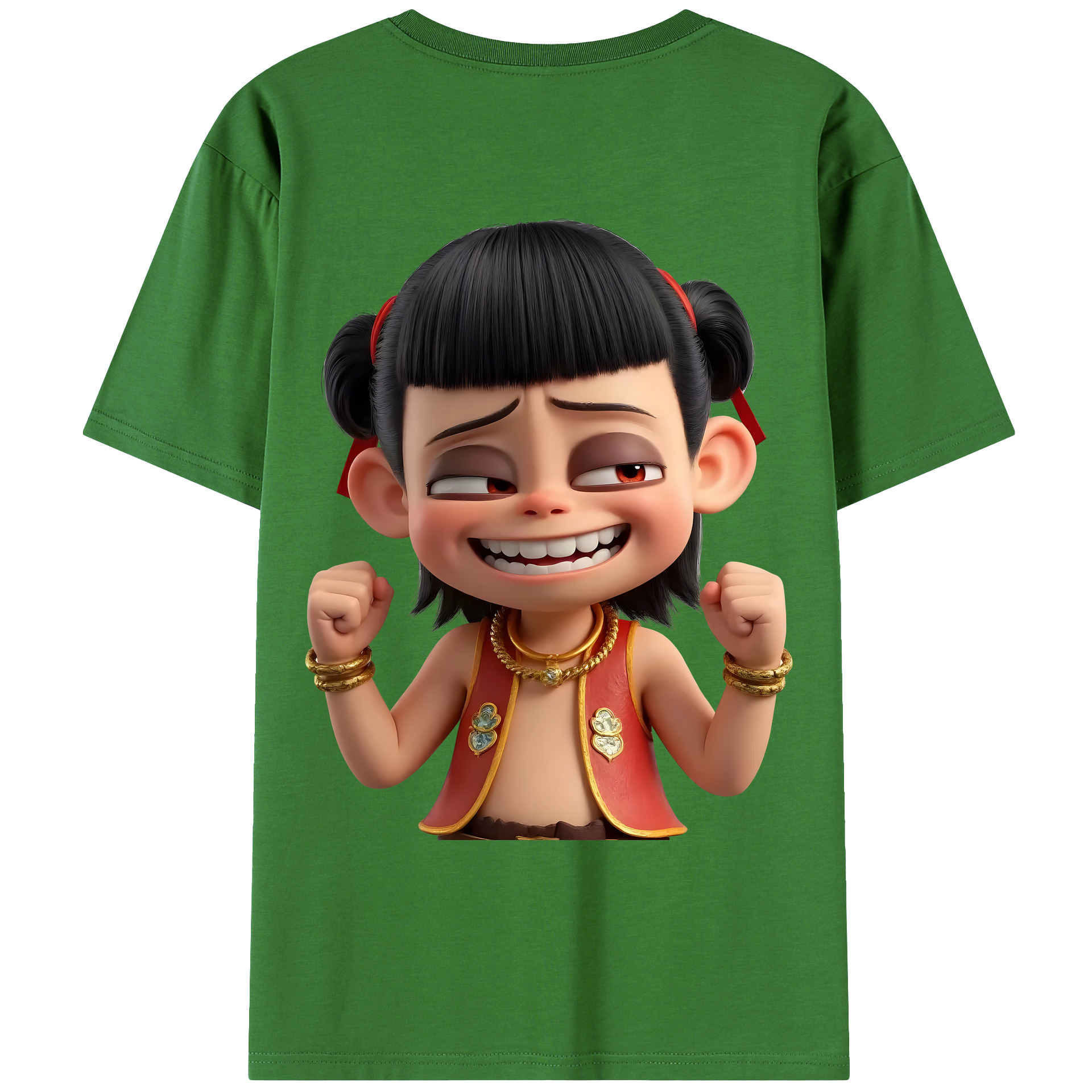 （画像用） Ne Zha 2 ナタ 魔童の大暴れ レディース半袖Tシャツ(バックプリント)